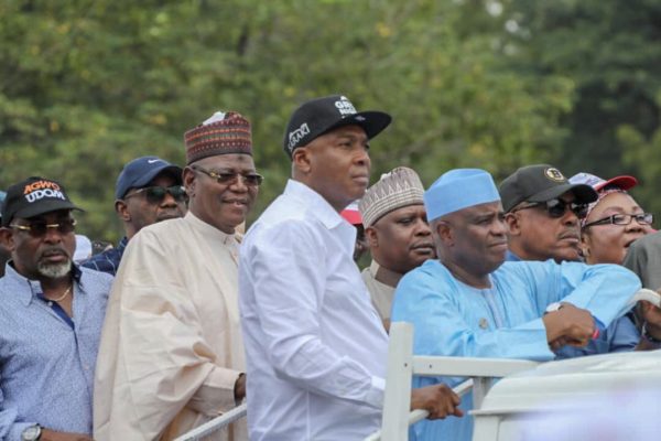 0_1538753085652_Saraki, PDP leaders protest Osun verdict at INEC.jpg