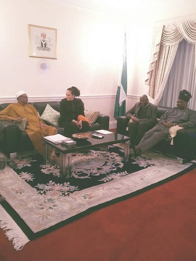 new picture of buhari in london